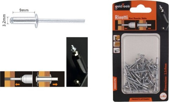 Set-46-Pz-Rivetti-Rivetto-3.2x9mm-Accessori-Bricolage-Ferramenta-Fai-Da-Te-94950