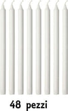 Set-48-Pezzi-Candele-Bianche-Lunghezza-19cm-In-Cera-Non-Profumate-Per-Candeliere