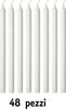 Set-48-Pezzi-Candele-Bianche-Lunghezza-19cm-In-Cera-Non-Profumate-Per-Candeliere