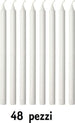 Set-48-Pezzi-Candele-Bianche-Lunghezza-19cm-In-Cera-Non-Profumate-Per-Candeliere