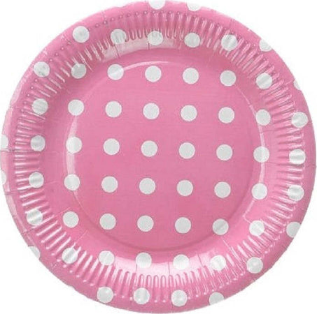 SET 48 PEZZI PIATTI CARTA 23 CM ROSA POIS MATRIMONIO NASCITA BATTESIMO FESTE  Trade Shop italia - Napoli, Commerciovirtuoso.it