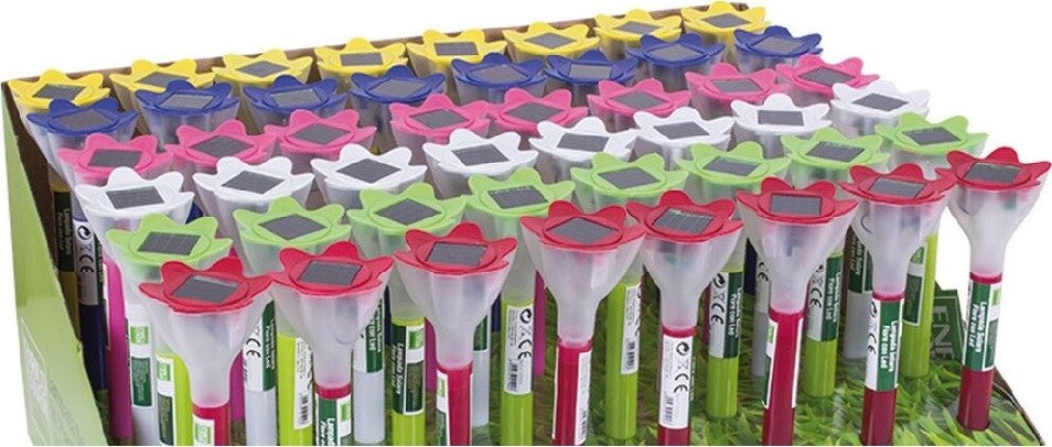 Set 48pz Lampada Solare A Forma Di Fiore Led In Plastica 6x30cm 6 Colori 4125012 Illuminazione/Illuminazione per interni/Lampade/Lampade da tavolo e abat-jour Trade Shop italia - Napoli, Commerciovirtuoso.it