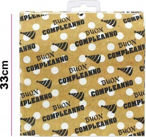 Set 48pz Tovaglioli Di Carta Feste Scritta Buon Compleanno Pois Oro 33x33cm Party Casa, arredamento e bricolage > Prodotti per Feste Trade Shop italia - Napoli, Commerciovirtuoso.it