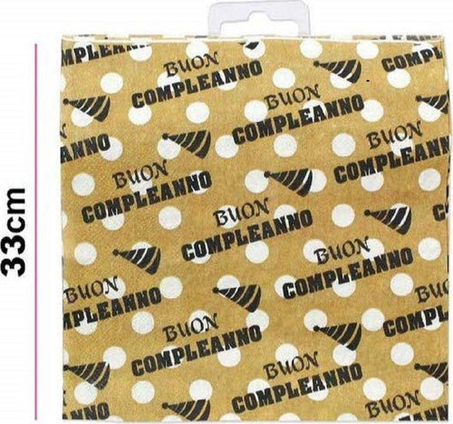 Set 48pz Tovaglioli Di Carta Feste Scritta Buon Compleanno Pois Oro 33x33cm Party Casa, arredamento e bricolage > Prodotti per Feste Trade Shop italia - Napoli, Commerciovirtuoso.it
