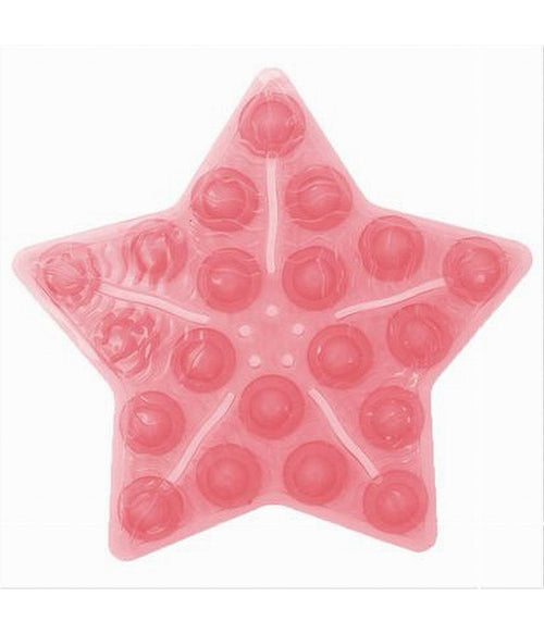 Set 4pezzi Tappetini Antiscivolo Rosso Stella Per Doccia Vasca Con Ventosa 69932