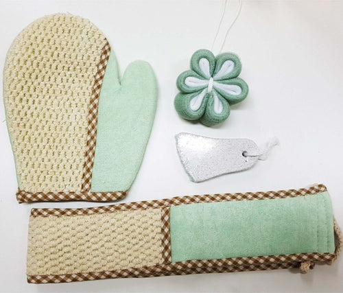 SET 4PZ BAGNO EFFETTO MASSAGGIO DOCCIA GUANTO PIETRA POMICE SPUGNETTA RILASSANTE Bellezza/Bagno e corpo/Accessori da bagno/Spugne Trade Shop italia - Napoli, Commerciovirtuoso.it