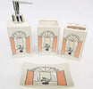 SET 4PZ BAGNO FANGO FINESTRA FLOWER CERAMICA DISPENSER SAPONE PORTA SAPONETTA BICCHIERE SPAZZOLINI  Trade Shop italia - Napoli, Commerciovirtuoso.it