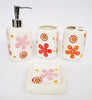 Set 4pz Bagno Fiori Rosa Rosso Sole In Ceramica Dispenser Porta Saponetta Spazzolini Set da Bagno Trade Shop italia - Napoli, Commerciovirtuoso.it