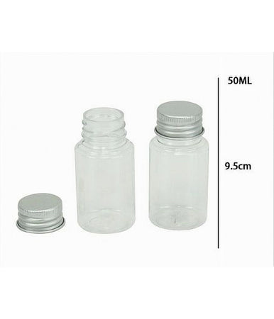 Set 4pz Bottiglia Viaggio Contenitori Vuoti Ricaricabili Tappo A Vite 50ml 79383