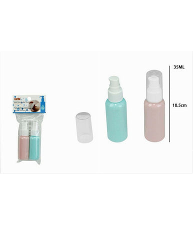 Set 4pz Bottiglia Viaggio Vuota 35ml Dispenser A Pompa Per Crema Cosmetici 79379