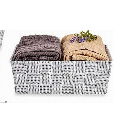 Set 4pz Contenitori Grigio Chiaro Scatola In Tessuto Organizer Portaoggetti 79060