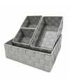 Set 4pz Contenitori Grigio Chiaro Scatola In Tessuto Organizer Portaoggetti 79060