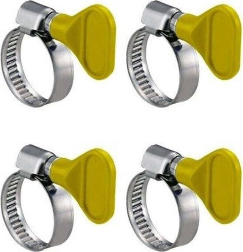 Set-4pz-Ferma-Stringitubo-32mm-Fascetta-Acciaio-Senza-Vite-Con-Farfalla-Acqua-Tubo-Gas