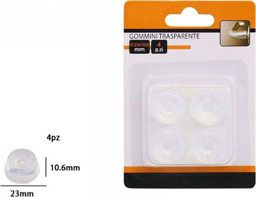Set 4pz Gommini Adesivi Protezione Pavimenti Trasparenti Rotondi 23x10.6mm 66107 Fai da te/Ferramenta/Fissaggi per mobili/Feltrini per mobili Trade Shop italia - Napoli, Commerciovirtuoso.it