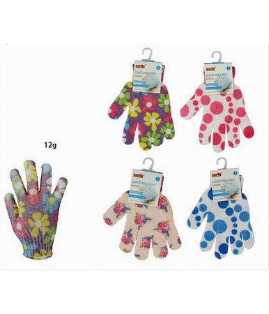 Set 4pz Guanto Doccia Bagno Massaggio Esfoliante Pelle Corpo Varie Fantasie 79285