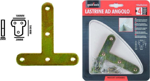 Set 4pz Lastrina Lastrine Ad Angolo Forma T 100x20x2mm Con Viti Per Mobili 91225 Fai da te/Ferramenta/Chiodi viti ed elementi di fissaggio/Staffa Trade Shop italia - Napoli, Commerciovirtuoso.it