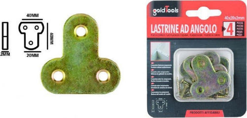 Set 4pz Lastrina Lastrine Ad Angolo Forma T 40x20x2 Mm Con Viti Per Mobili 91223 Fai da te/Ferramenta/Chiodi viti ed elementi di fissaggio/Staffa Trade Shop italia - Napoli, Commerciovirtuoso.it