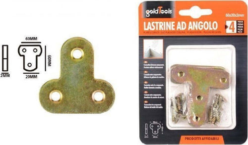 Set 4pz Lastrina Lastrine Ad Angolo Forma T 60x20x2 Mm Con Viti Per Mobili 91224 Fai da te/Ferramenta/Chiodi viti ed elementi di fissaggio/Staffa Trade Shop italia - Napoli, Commerciovirtuoso.it
