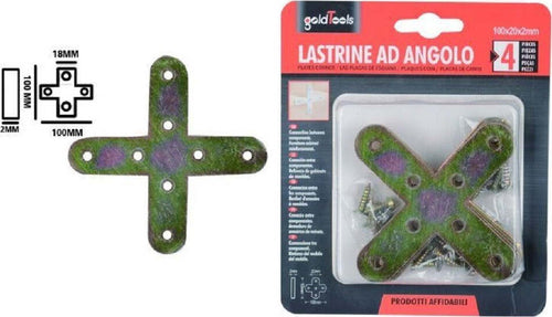 Set 4pz Lastrina Lastrine Ad Angolo Forma X 100x20x2mm Con Viti Per Mobili 91233 Fai da te/Ferramenta/Chiodi viti ed elementi di fissaggio/Staffa Trade Shop italia - Napoli, Commerciovirtuoso.it
