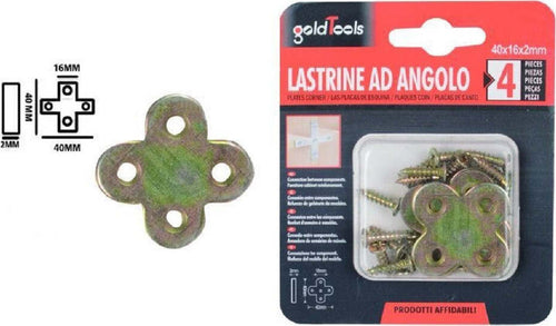 Set 4pz Lastrina Lastrine Ad Angolo Forma X 40x16x2mm Con Viti Per Mobili 91231 Fai da te/Ferramenta/Chiodi viti ed elementi di fissaggio/Staffa Trade Shop italia - Napoli, Commerciovirtuoso.it