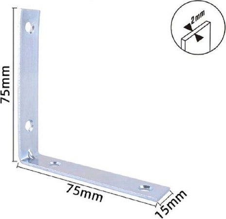 Set 4pz Lastrine Ad Angolo Lastrina Angolare 75x75x15x2 Mm Con Viti Mobili 57115 Fai da te/Ferramenta/Chiodi viti ed elementi di fissaggio/Staffa Trade Shop italia - Napoli, Commerciovirtuoso.it