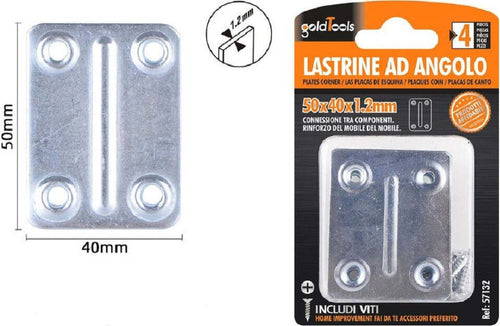 Set 4pz Lastrine Lastrina Piastra Di Giunzione 50x40x1.2mm Con Viti Mobili 57132 Fai da te/Ferramenta/Chiodi viti ed elementi di fissaggio/Staffa Trade Shop italia - Napoli, Commerciovirtuoso.it