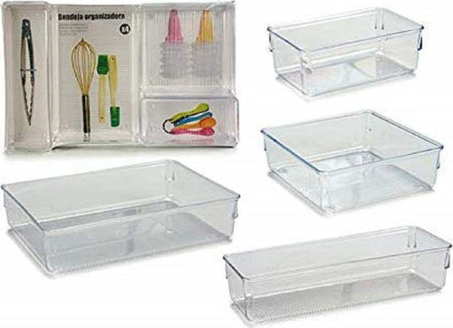 Set 4pz Organizzatori Cassetti Divisori Plastica Portaoggetti Organizer Salvaspazio Casa, arredamento e bricolage > Arredamento > Portaoggetti Trade Shop italia - Napoli, Commerciovirtuoso.it