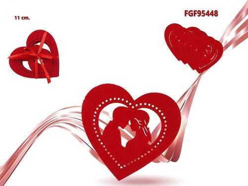 Set 4pz Sottobicchieri 11cm San Valentino Forma Cuore Tessuto Rosso Feltro 95448 Casa e cucina/Utensili da cucina/Accessori vino e bar/Sottobicchieri Trade Shop italia - Napoli, Commerciovirtuoso.it
