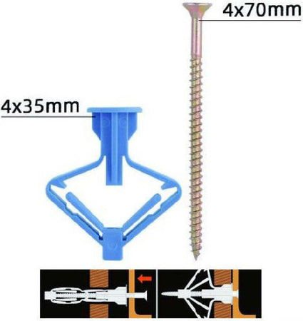 Set 4pz Tasselli Ad Espansione Tassello A Farfalla 4x35mm Viti Vite 4x70mm 57177 Fai da te/Ferramenta/Chiodi viti ed elementi di fissaggio/Kit di bulloni e dadi Trade Shop italia - Napoli, Commerciovirtuoso.it