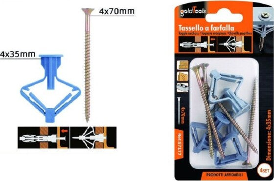 Set-4pz-Tasselli-Ad-Espansione-Tassello-A-Farfalla-4x35mm-Viti-Vite-4x70mm-57177