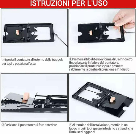 Set 4pz Trappola Per Topi Grandi Piccoli Facile Da Usare Pu? Essere Riutilizzata Giardino e giardinaggio/Giardinaggio/Prodotti fitosanitari e pesticidi/Prodotti anti-roditori Trade Shop italia - Napoli, Commerciovirtuoso.it