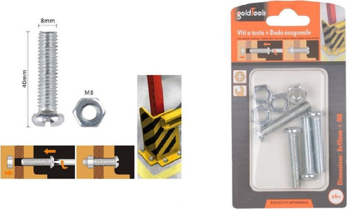 Set 4pz Viti Vite Testa A Croce Tonda 8 X 40mm Con Dadi Dado Esagonale M8 90986 Fai da te/Ferramenta/Chiodi viti ed elementi di fissaggio/Viti/Viti a spalla Trade Shop italia - Napoli, Commerciovirtuoso.it