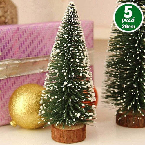 Set-5-Alberelli-Innevati-Mini-Albero-Natale-26cm-Decorazioni-Addobbi-Natalizi