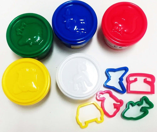 SET 5 BARATTOLI DI PASTA PLASTILINA 5 FORMINE PLASTICHINA MODELLANTE PORTATILE Giochi e giocattoli/Attività creative/Argilla e pasta modellabile Trade Shop italia - Napoli, Commerciovirtuoso.it