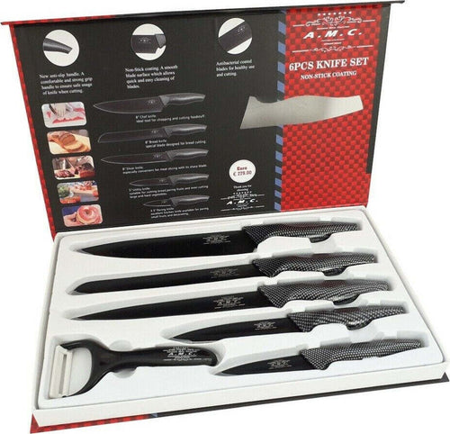 Set 5 Coltelli Da Cucina In Acciaio Effetto Carbonio Piu Pelapatate Casa, arredamento e bricolage > Cucina > Coltelli Trade Shop italia - Napoli, Commerciovirtuoso.it
