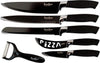 Set 5 Coltelli Neri Da Cucina In Acciaio Manico Antiscivolo + Pelapatate Black Casa, arredamento e bricolage > Cucina > Coltelli Trade Shop italia - Napoli, Commerciovirtuoso.it