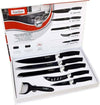 Set-5-Coltelli-Neri-Da-Cucina-In-Acciaio-Manico-Antiscivolo-+-Pelapatate-Black