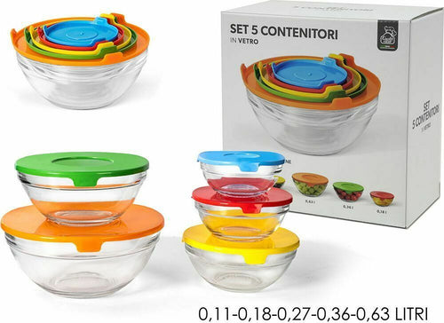 SET-5-CONTENITORI-ERMETICI-VETRO-FRIGO-BOX-COLORI-ASSORTITI
