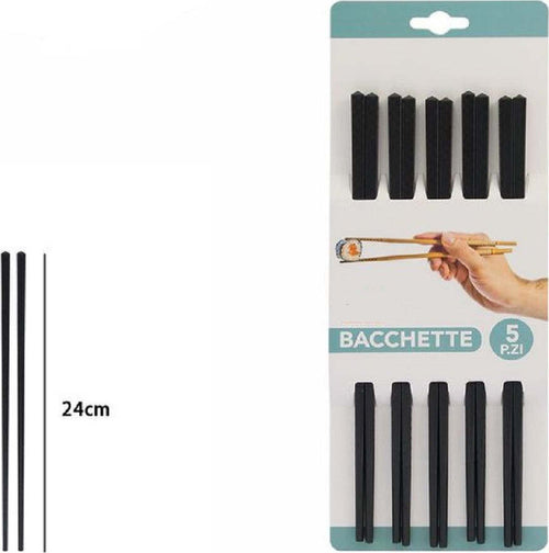 Set 5 Coppie 10 Bacchette Legno Cinesi Giapponesi Posate Cucina 24 Cm Nere 74193 Casa, arredamento e bricolage > Cucina > Monouso Trade Shop italia - Napoli, Commerciovirtuoso.it