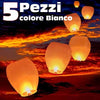SET 5 LANTERNE SKY VOLANTI BIANCHE CINESI CIELO BIANCO FESTA NOTTURNO MATRIMONIO Casa e cucina/Hobby creativi/Materiali per hobby creativi/Forniture per feste/Lanterne cinesi Trade Shop italia - Napoli, Commerciovirtuoso.it