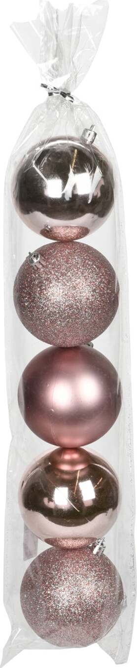 Set 5 Palline miste per albero di natale in plastica Rosa Tinta Unita Ø 8 cm Casa e cucina/Decorazioni per interni/Addobbi e decorazioni per ricorrenze/Decorazioni natalizie/Addobbi e decorazioni/Palle e palline MagiediNatale.it - Altamura, Commerciovirtuoso.it