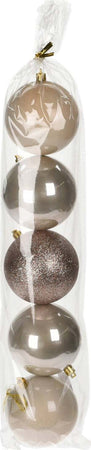 Set 5 Palline miste per albero di natale in vetro Beige Tinta Unita Ø 8 cm Casa e cucina/Decorazioni per interni/Addobbi e decorazioni per ricorrenze/Decorazioni natalizie/Addobbi e decorazioni/Palle e palline MagiediNatale.it - Altamura, Commerciovirtuoso.it