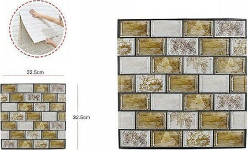 Set-5-Pannelli-Muro-3d-Adesivo-Parete-Piastrelle-Mattonelle-32.5cm-Pannello-65067