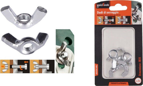Set 5 Pezzi Dadi Di Serraggio Dado Con Alette Filettatura M10 Fissaggio 93330 Fai da te/Ferramenta/Chiodi viti ed elementi di fissaggio/Kit di bulloni e dadi Trade Shop italia - Napoli, Commerciovirtuoso.it
