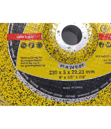Set 5 Pezzi Disco Per Metallo Sbavatura D.230 X 3 Mm Foro 22,23mm Smerigliatrice