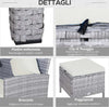 Set-5-Pezzi-Salotto-da-Esterno-con-2-Divani-1-Tavolino-2-Sgabelli,-Mobili-da-Giardino-in-Rattan-Grigio-860-093CW