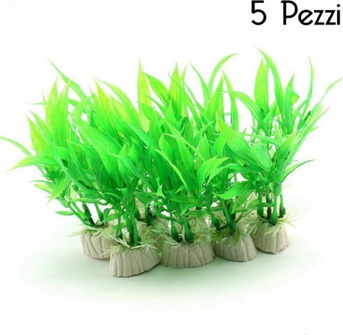 Set 5 Pianta 12 Cm Piantina Artificiale Per Acquario Piante Finte Plastica Verde Prodotti per animali > Prodotti per Acquari > Decorazioni Acquario Trade Shop italia - Napoli, Commerciovirtuoso.it