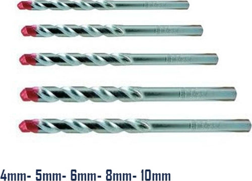 SET 5 PUNTE PUNTA TRAPANO A SPIRALE PER MURO E METALLO ROSSO 4-5-6-8-10 MM FORO Fai da te/Utensili elettrici e a mano/Accessori per utensili elettrici/Set punte per trapani Trade Shop italia - Napoli, Commerciovirtuoso.it