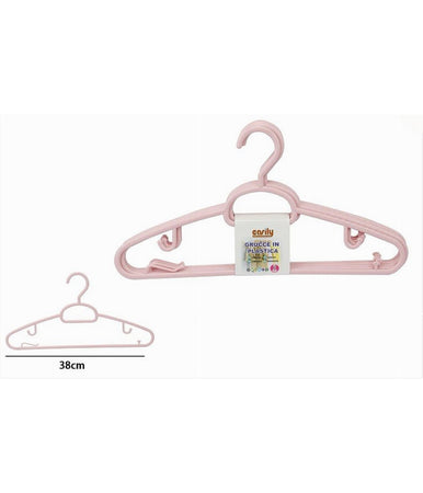 Set 5 Pz Grucce In Plastica Stampelle Appendiabito Pantaloni Giacche Rosa 79328