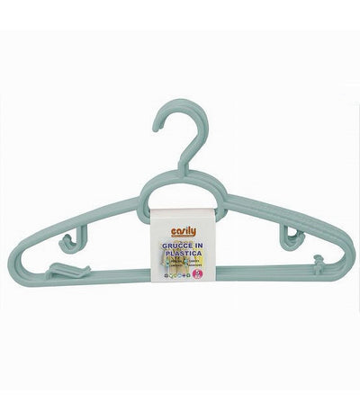 Set 5 Pz Grucce Plastica Stampelle Appendiabito Pantaloni Giacche Azzurro 79327